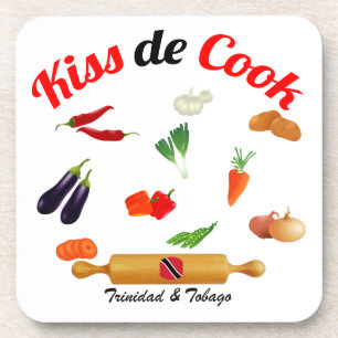 Trinidad en Tobago Kiss The Cook Food Drankjes Onderzetter
