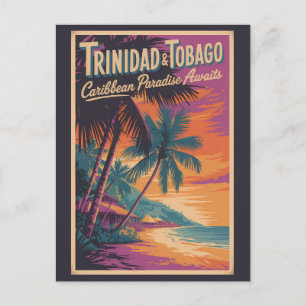 Trinidad en Tobago Landschapsillustratie Reizen Briefkaart