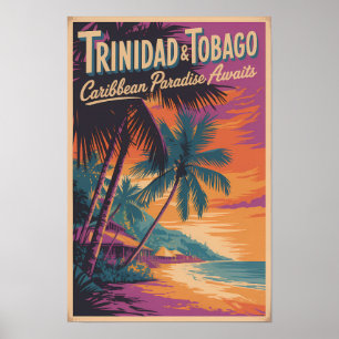 Trinidad en Tobago Landschapsillustratie Reizen Poster