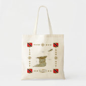Trinidad en Tobago Map + Flags Bag Tote Bag (Voorkant)