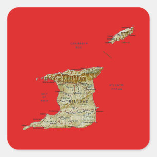 Trinidad en Tobago Map Sticker