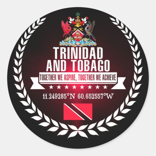 Trinidad en Tobago Ronde Sticker (Voorkant)