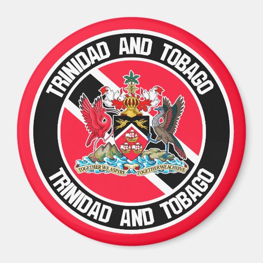 Trinidad en Tobago Round Emblem Magneet (Voorkant)