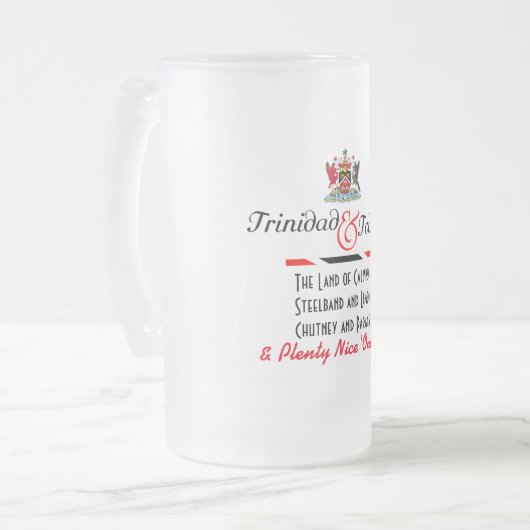 Trinidad en Tobago Souvenir Matglas Bierpul (Voorkant links)