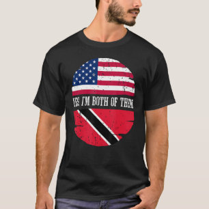 Trinidad En Tobago Trini Roots Half Verenigde Stat T-shirt