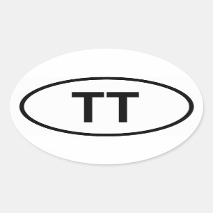 Trinidad en Tobago "TT" Ovale Sticker