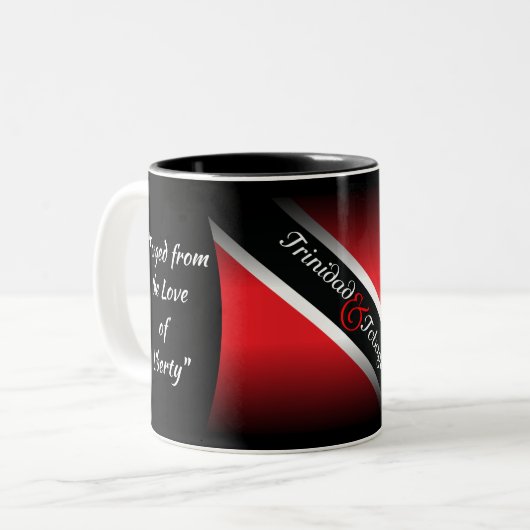 Trinidad en Tobago Tweekleurige Koffiemok (Voorkant links)