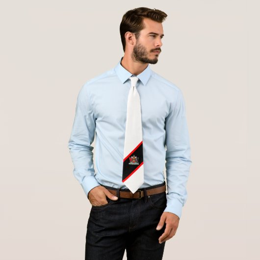 Trinidad en Tobago Wapenjassen op wit Stropdas (In situ)