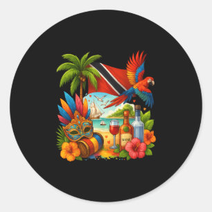 Trinidad en Togo Caribische Vakantie Trinidad Vlag Ronde Sticker