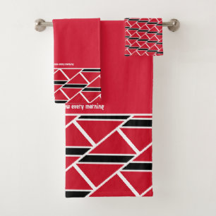 TRINIDAD FLAG Gepersonaliseerd Scripting RED Trini Bad Handdoek