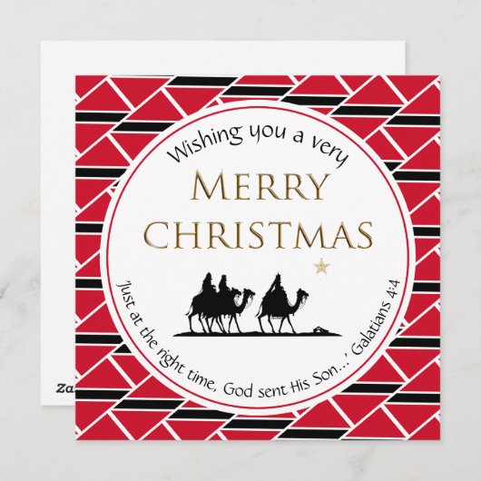 TRINIDAD FLAG Three Wise Mannen TRINIDADIAN Kerstm Feestdagenkaart (Voorkant / Achterkant)