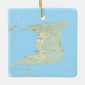 Trinidad Kaart Kerstmis Keramisch Ornament (Voorkant)