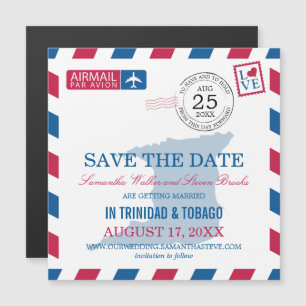 Trinidad Tobago Airmail Bewaar de datum Magnetische Uitnodiging