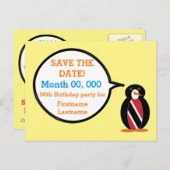 Trinidad Tobago die mevr. Penguin praat, sparen de Aankondigingskaart (Voorkant / Achterkant)