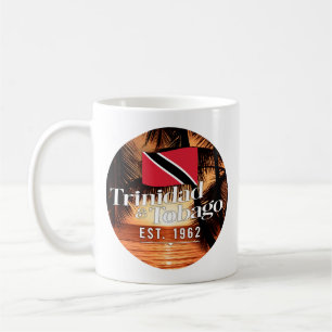 "Trinidad & Tobago Est. 1962"Zonsondergang met Vla Koffiemok