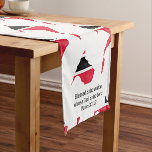 TRINIDAD & TOBAGO Flag Christelijke scripts Korte Tafelloper