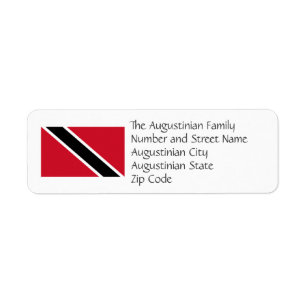 TRINIDAD TOBAGO FLAG Custom Return Address Etiket
