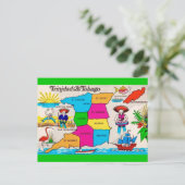 Trinidad & Tobago Kaart Briefkaart (Staand voorkant)