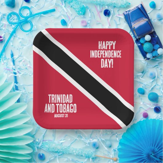 Trinidad & Tobago Onafhankelijkheidsdag Nationale Papieren Bordje (Feest)