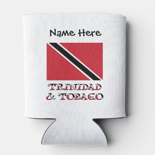 Trinidad Tobago Trinidadiaanse Vlag Zwart Personal Blikjeskoeler (Achterkant)