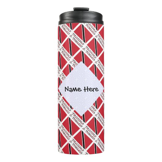 Trinidad Tobago Trinidadian Flag Tiled Personalize Thermosbeker (Voorkant)