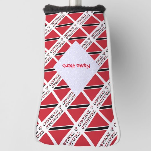 Trinidad Tobago Vlag betegeld rood Personalisatie Golfheadcover (Draai 90)