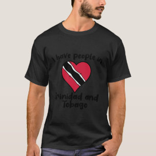 Trinidadiaanse Vlag Hart Ik Heb Mensen in Trinidad T-shirt