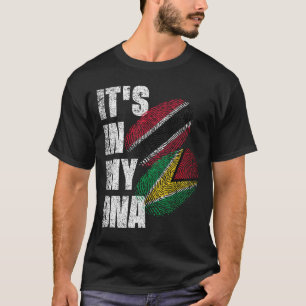 Trinidadian en Guyanese Mix DNA-vlagwerelderfgoed T-shirt