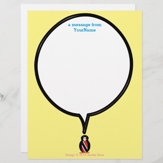 Trinité-et-Tobago Parlant De Papeterie Mme Penguin (Devant / Derrière)