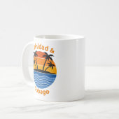Trinité-et-Tobago Retro Sunset Coffee Mug (Devant gauche)
