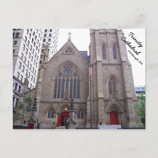 Trinity Cathedral in het centrum van Pittsburgh, P Briefkaart (Voorkant)
