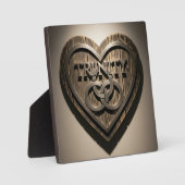 TRINITY Heart — Rustic Wooden Symbol Plaque (Recto)