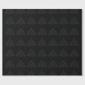 Trinity Knot Black Wrapping Paper Cadeaupapier (Vlak)