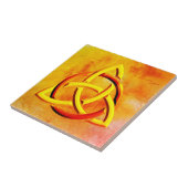 Trinity Knot Celtic Oranje Fire Tegeltje (Zijkant)