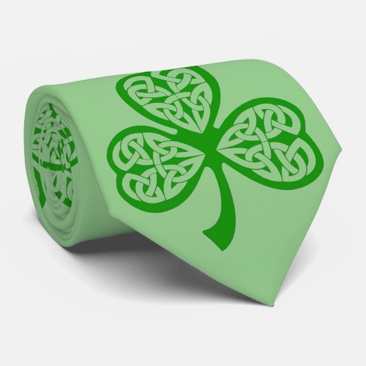 Trinity Knot Shamrock St. Patrick's Day Stropdas (Opgerold)