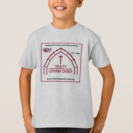 Trinity Lutheran Grijs Kinder T-shirt (Voorkant)