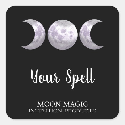 Trinity Moon Spell Intentie Kaars Label (Voorkant)