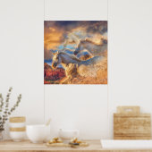 "TRINITY" (natuurlijke paarden) Poster (Keuken)