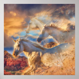 "TRINITY" (natuurlijke paarden) Poster