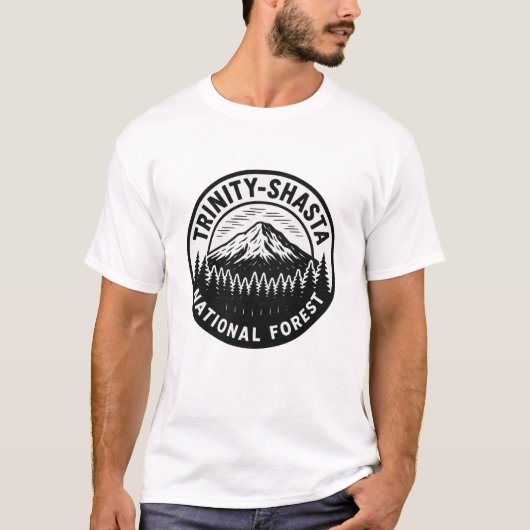 Trinity-Shasta National Forest - Embleem Badge T-shirt (Voorkant)