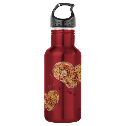 Trinkflasche klein Edelstahl Love & Peace Waterfles (Voorkant)