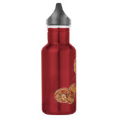 Trinkflasche klein Edelstahl Love & Peace Waterfles (Links)