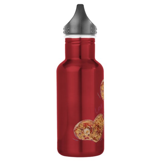 Trinkflasche klein Edelstahl Love & Peace Waterfles (Links)