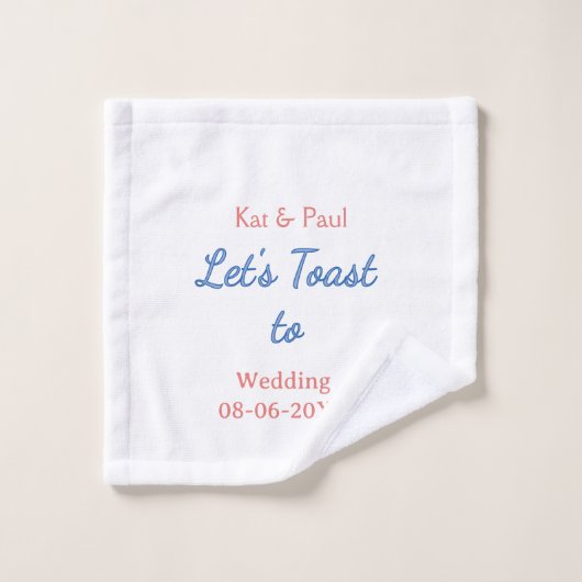 Trinquons au mariage nom date couple simple (Gant de toilette)