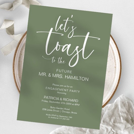 Trinquons Chic Invitation Calligraphiée pour Fête 