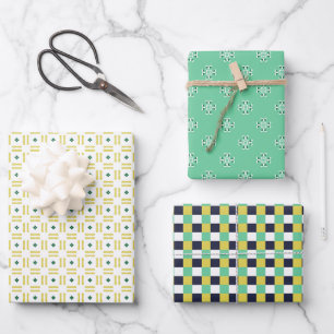 Trio 2 Motifs géométriques Ensemble de papier d'en