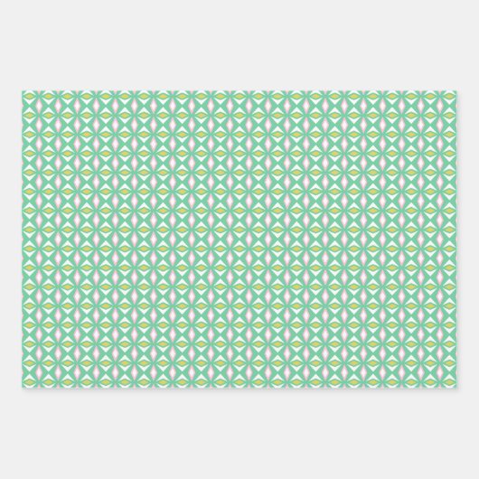 Trio 3 geometrische patronen Set van wikkelpapier Inpakpapier Vel (Voorkant)