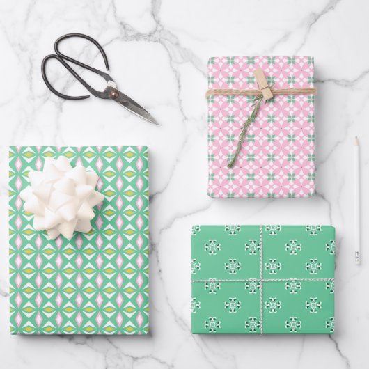 Trio 3 Motifs géométriques Ensemble de papier d'en (Recto)