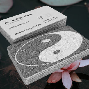 ©Trio Balance Lotus Bloemen Reliëf-achtige textuur Visitekaartje