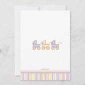 Trio Carriage Triplet Girl Boys Shower Invitation (Dos)
